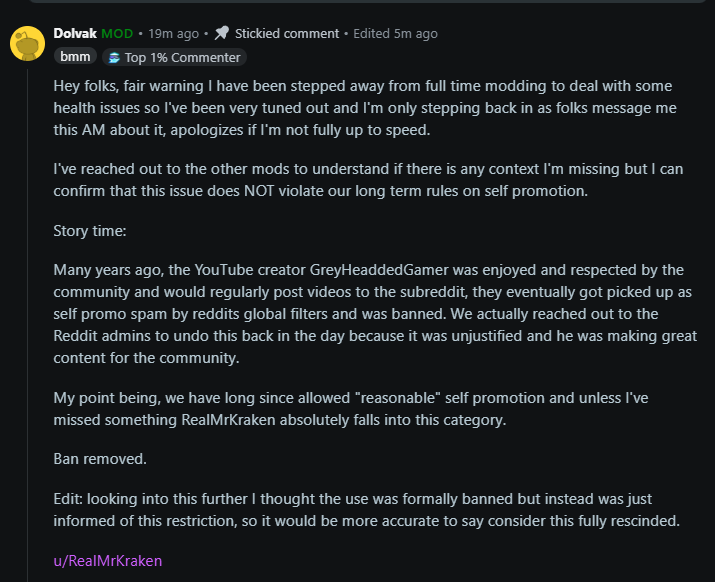 RealMrKraken's tweet photo. This got a bit silly (a pitchfork post was made that I was just pointed to 30m ago). just to update, from Dolvak: https://t.co/Y1f5sXjHcr