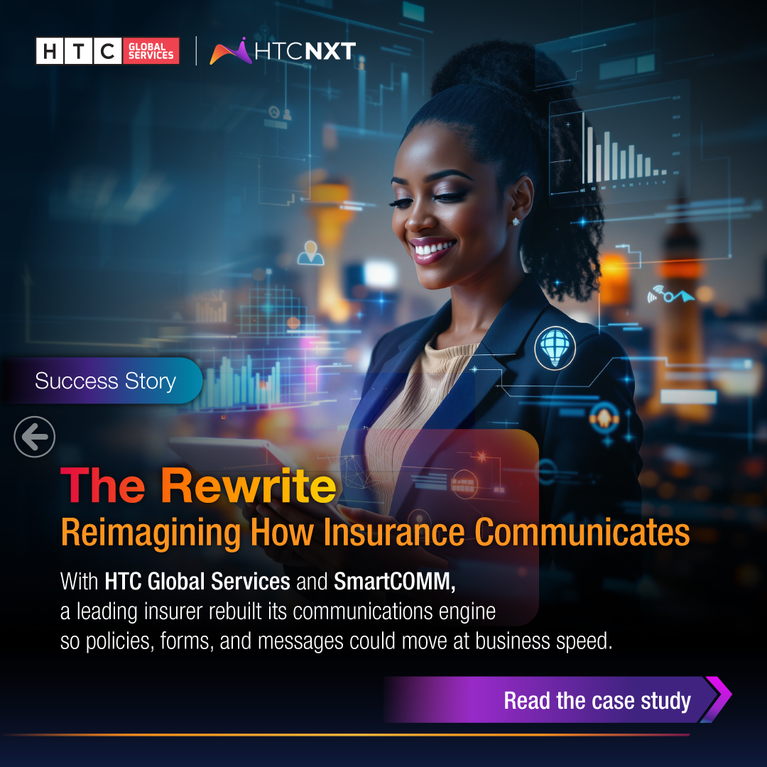 HTCInc's tweet photo. A century of policies. Millions of documents. But communication couldn’t keep up. See how a leading insurer modernized with HTC Global Services and SmartCOMM. 

Read the case study: https://t.co/1l6hGZXhES

#InsuranceTransformation #SmartCOMM #DigitalInsurance #HTCGlobalservices https://t.co/yxxEy6zus2