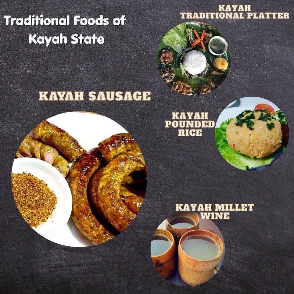 VisitMyanmar_MM's tweet photo. Traditional Foods of Kayah State -

✨ Kayah Traditional Platter (Sarkaw Htamin)
✨ Kayah Pounded Rice (Htamin Htaung)
✨ Kayah Sausage
✨ Kayah Millet Wine (Khaung Yay)

📍 Don’t forget to experience these authentic local flavors for yourself!

#KayahTraditionalFood  #Foodie https://t.co/jcj2Uyh2JR