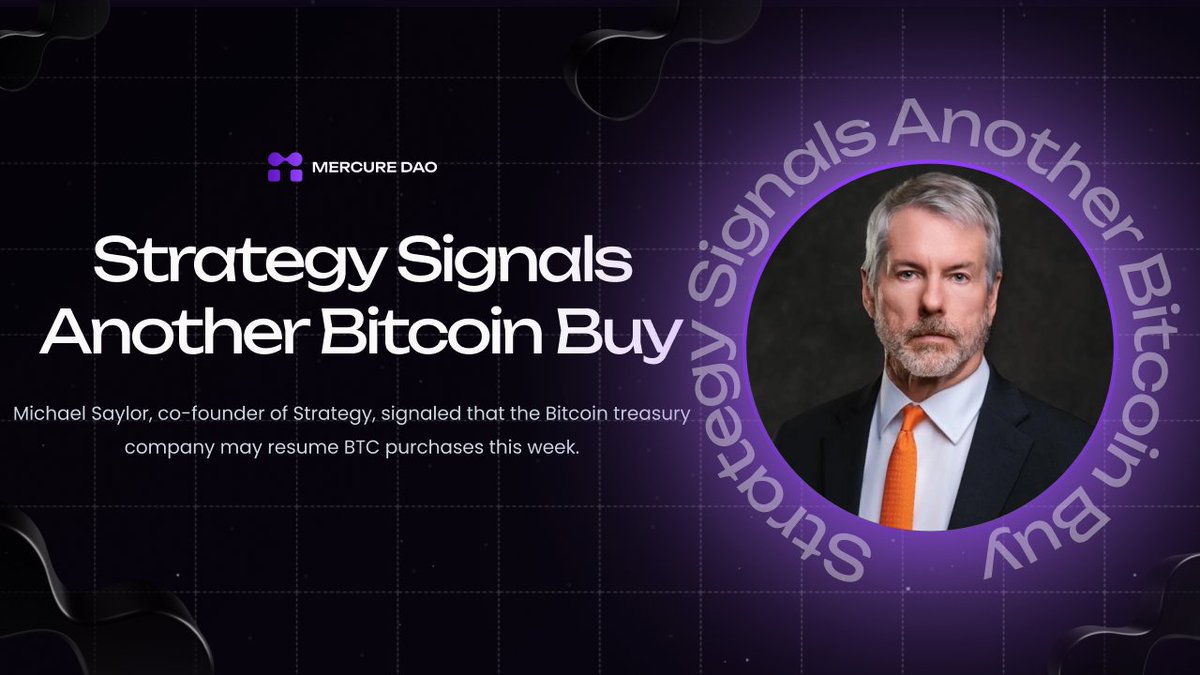 mercuredao's tweet photo. 🔶 Strategy signals another Bitcoin buy

Michael Saylor, co-founder of Strategy, signaled that the Bitcoin treasury company may resume BTC purchases this week

💬 “Back to work, BTC,” Saylor said in a Sunday X post

Strategy last purchased Bitcoin on April 27, buying 3,273 BTC for about $255 million and bringing its total holdings to 818,334 BTC