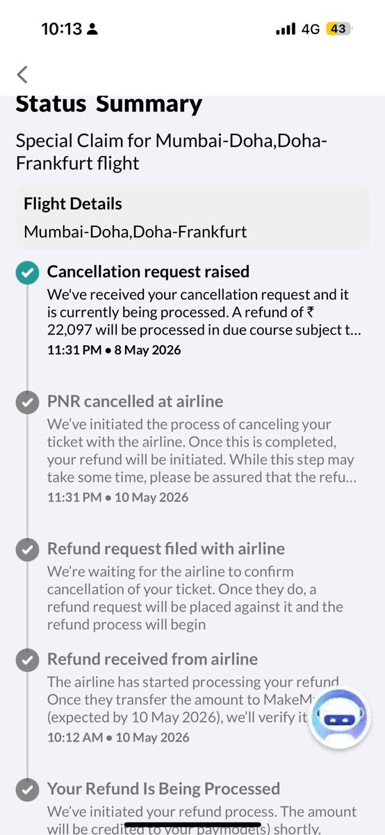 Pulkit989's tweet photo. Given that the original service could not be operated as scheduled, I respectfully request a full refund instead of being charged a “no-show” fee for circumstances beyond my control. I hope your team can review this fairly and resolve it at the earliest. #QatarAirways #customer https://t.co/fLWsZRbsGA