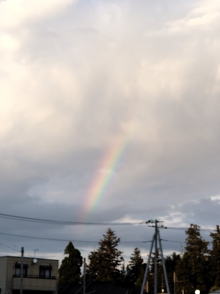 dollchao's tweet photo. 仕事帰りの空
虹が出ていました♪
幸運をおすそ分け🌈 https://t.co/tXa4AnWd52