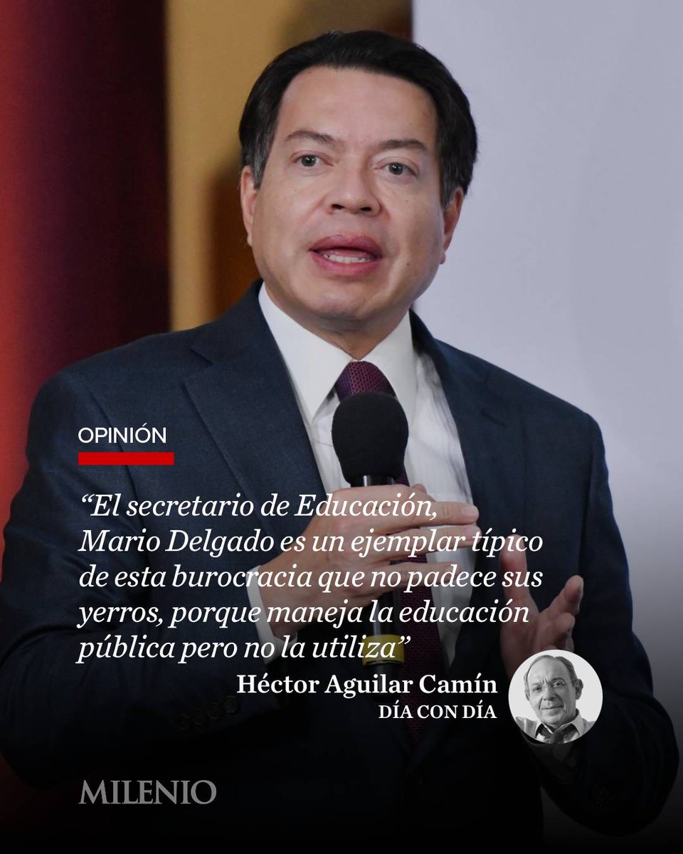 Milenio's tweet photo. #DíaConDía | “Oí decir alguna vez a un político legendario de México, que si los altos funcionarios del gobierno tuvieran la obligación de mandar a sus hijos a escuelas y a hospitales del gobierno, la educación y la salud públicas mejorarían inmediatamente”

🎙️Lee y escucha la #opinión de @aguilarcamin https://t.co/KTBCt0mv46