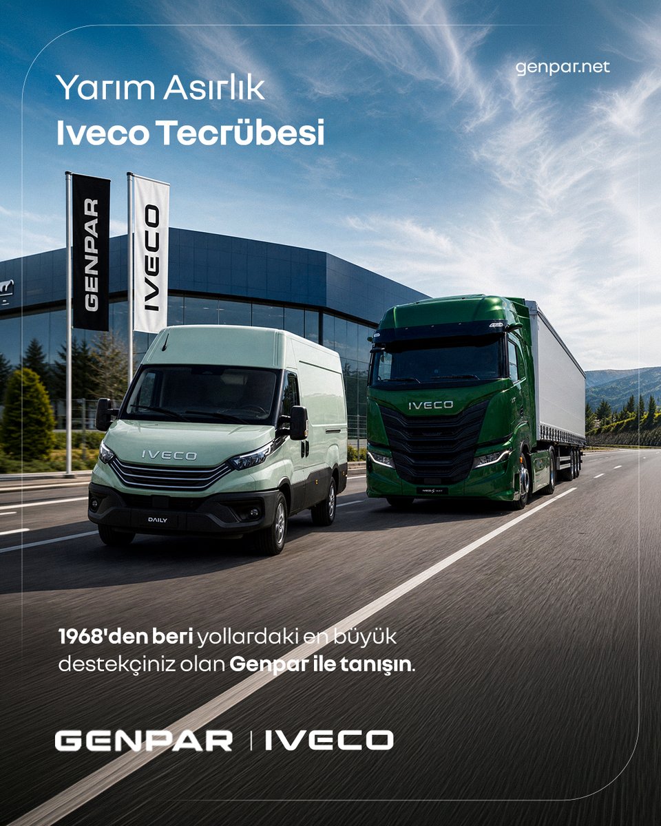 ivecogenpar's tweet photo. Yarım asırlık bu güven yolculuğunda sizinle birlikte ilerlemekten gurur duyuyoruz.

#GenparTecrübesi #1968denBeri #YolArkadaşı #IvecoTürkiye #KurumsalGüven https://t.co/GbGwnMWEAQ
