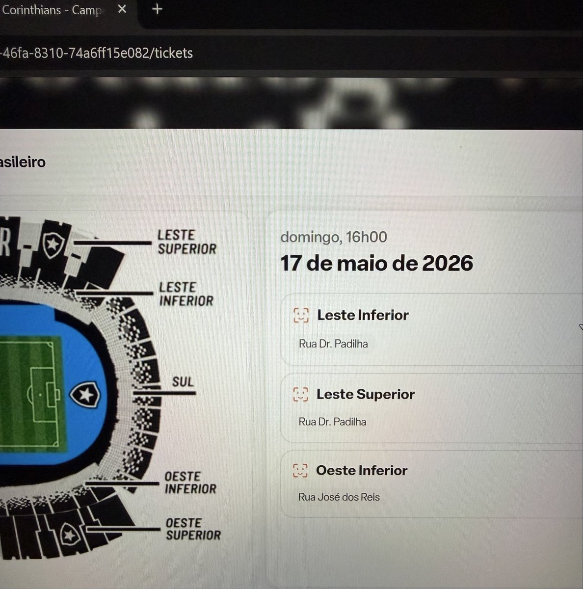 juniorxqe's tweet photo. @gregolhp Vc comprou pelo site da ingresse? Não aparece mais sul lá, não sei se já esgotou https://t.co/uIFwJGJOOC