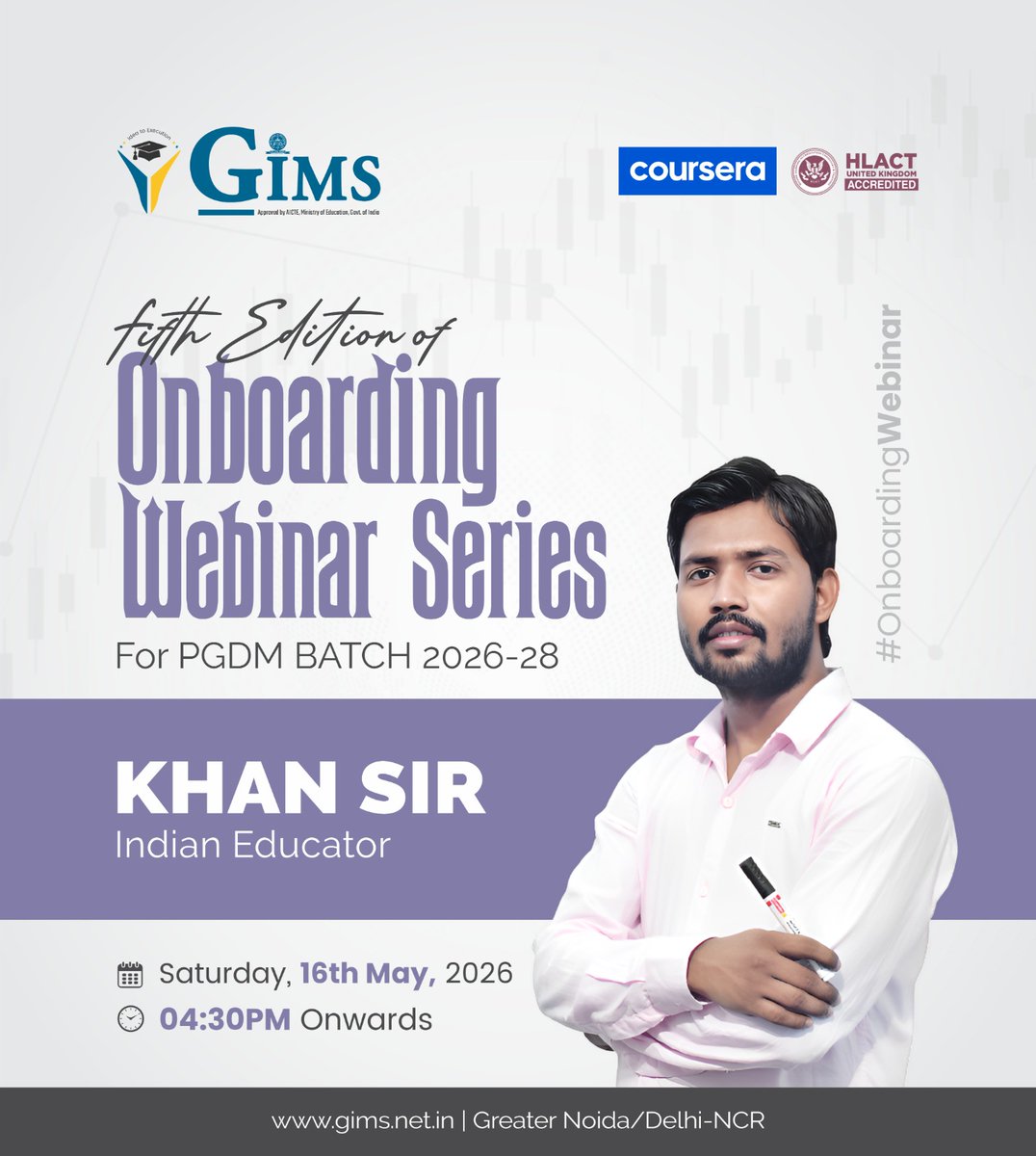 GNIOTCollege's tweet photo. GIMS Onboarding Webinar Series features Khan Sir inspiring PGDM 2026 to 28 students with lessons on discipline confidence and continuous learning
#GIMS #KhanSir #OnboardingWebinarSeries #FutureManagers #CareerGrowth https://t.co/cLk0XNNtx7