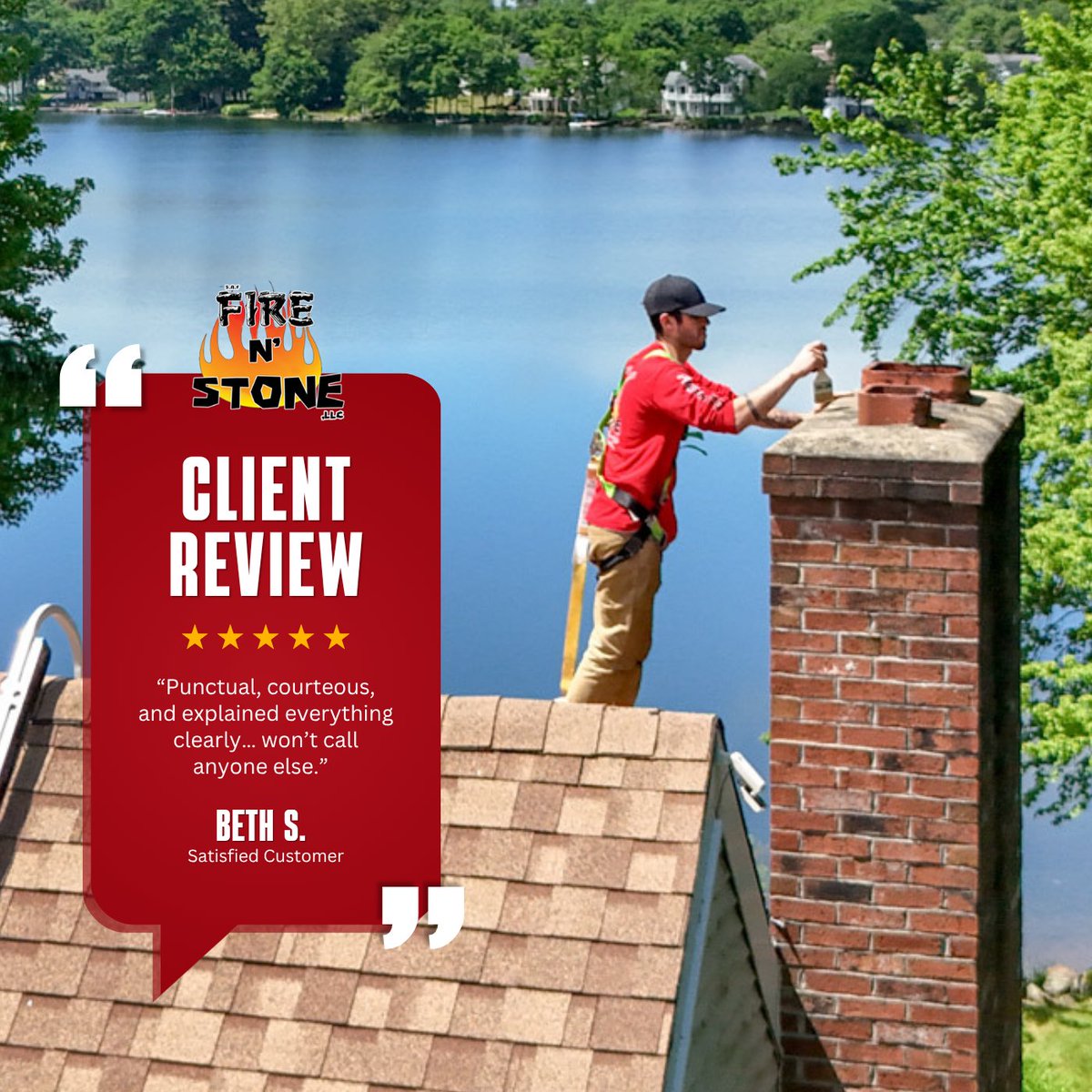 FireNStone's tweet photo. First visit… and already a lifelong customer! 

“Punctual, courteous, and explained everything clearly… won’t call anyone else.” – Beth S.

That’s the Fire &amp; Stone experience. Ready to see it for yourself? Let’s get you scheduled!

 539 Laconia Rd, Tilton NH
 (603) 499-4539 https://t.co/NCmaI7abSd