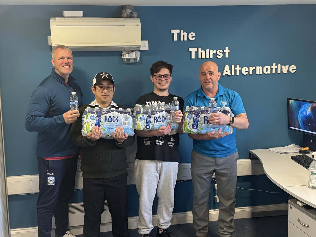 mainsfed's tweet photo. Happy to help out McIntyre Warrington. We donated 75 bottles today to Peter Connor their Great Communities Project Manager. All in aid of their Wheel, Walk &amp; run event at the Haliwell Jones Stadium celebrating 60 years of McIntyre. #watercoolers #warrington https://t.co/59k1PUwLWU