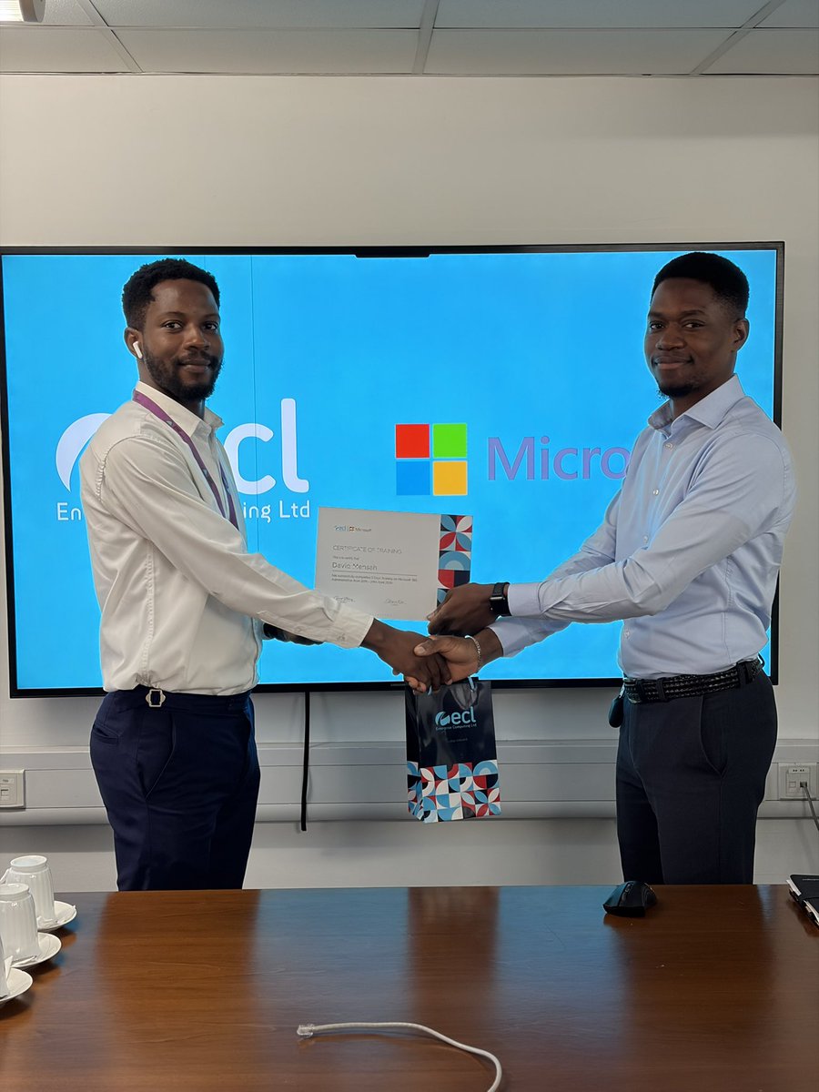 entcomputing's tweet photo. Technology only delivers when your people know how to use it.
We just wrapped a modern workplace administration training with the Volta River Authority.
Is your team next?
Reach us at: trainings@ecl-global.com / 0508781937
#stayrelevant #StaffTraining #DigitalWorkplace https://t.co/7cDoDNY27o