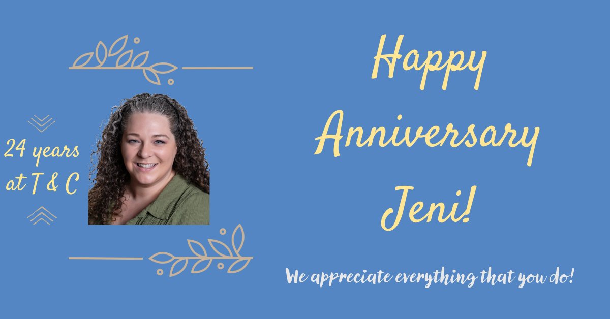 TCINS's tweet photo. 🤩Jeni you are a superstar! We are ecstatic to have you here with us.  Happy 24th anniversary!  We couldn't do it without you, you truly are the backbone of the Life &amp; Health Department!🌟 https://t.co/YseDPXr7VC