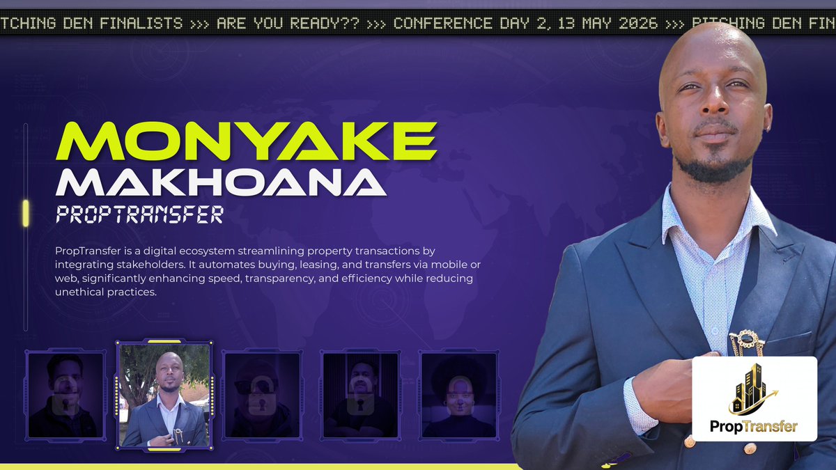 Topco_Media's tweet photo. Second up, we have Monyake Makhoana from PropTransfer.
#SentechAfricaTechWeek #ATW2026 #TopcoMedia https://t.co/imIjzyn3xM