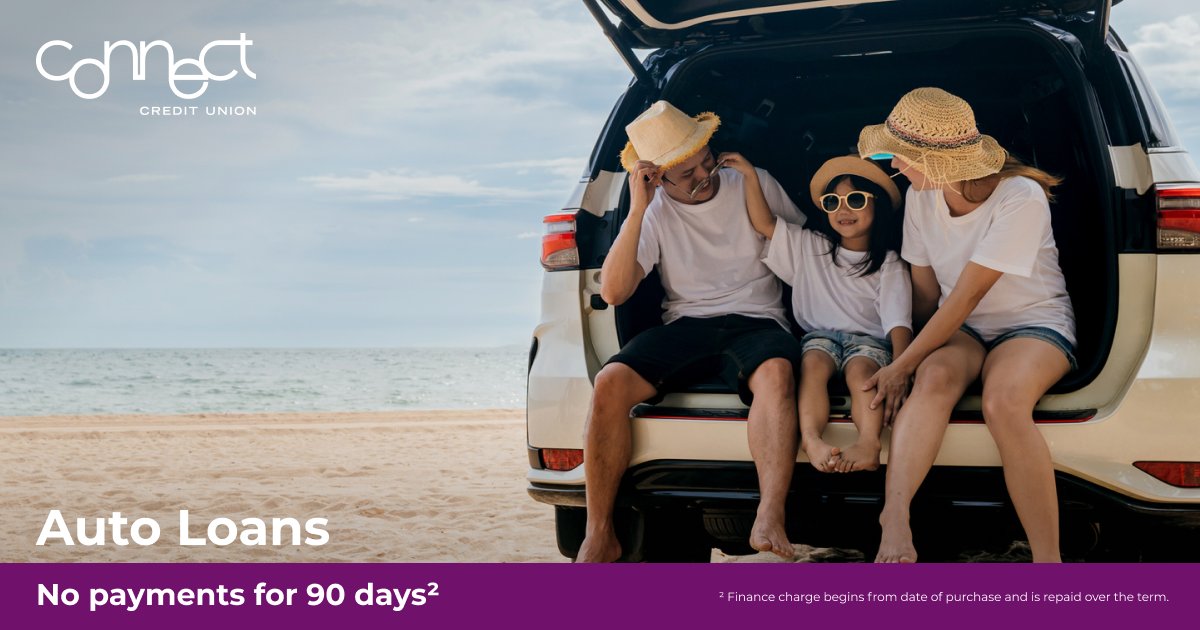 ConnectCU_FL's tweet photo. Enjoy no payments for 90 days² with a Connect CU auto loan and drive into your next adventure with confidence.

https://t.co/scAC5lHcBR https://t.co/Bt8aBAAr6u