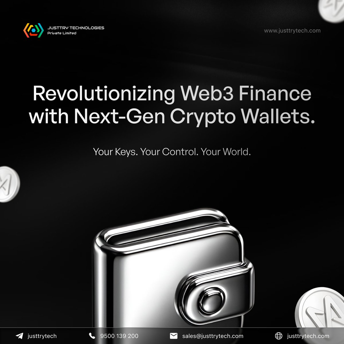 JusttryTech's tweet photo. Crypto wallets aren’t storage.
They’re your digital ownership shield 🔐

At Justtry Technologies, we’re building next-gen crypto wallets that redefine:
• Trust
• Security
• Performance

Website: https://t.co/LvhDqqN1wA    
#CryptoWallet https://t.co/EyWrsAkzyI