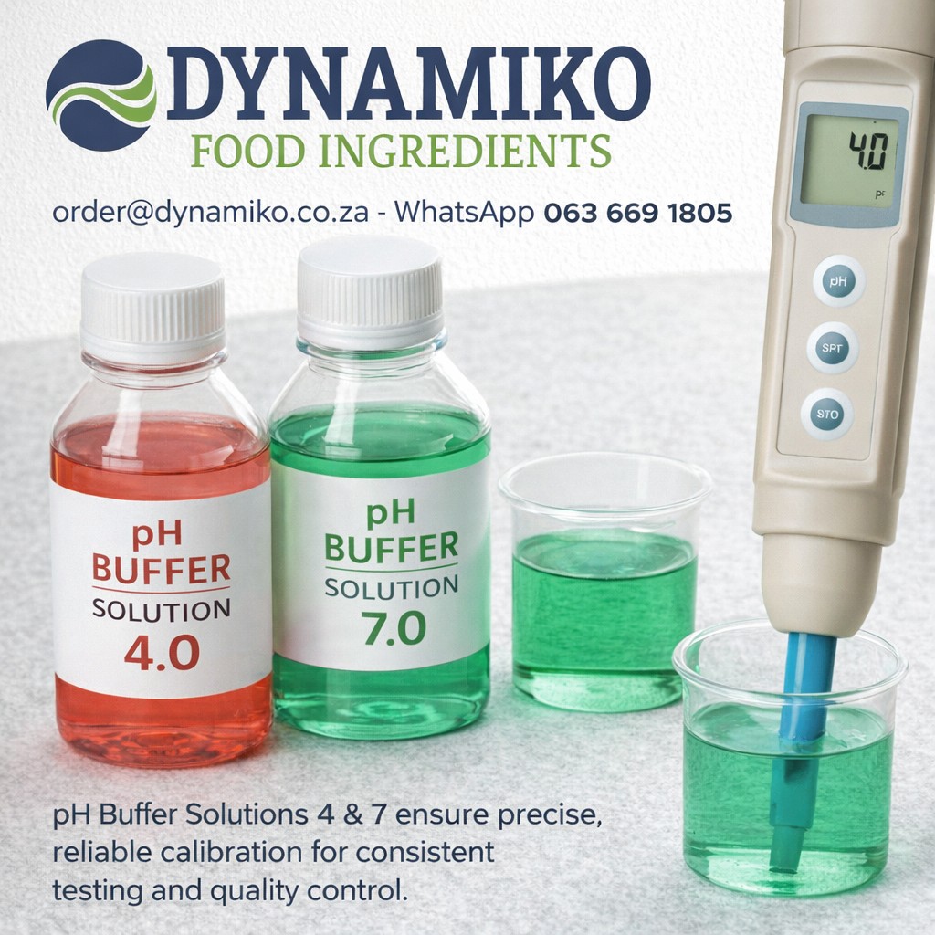 DynamikoFoodIng's tweet photo. Need accurate pH calibration?
pH BUFFER SOLUTION 4 &amp; 7 ensures precise, calibration for consistent testing and quality control.

#pHTesting #QualityControl #FoodSafety #LabSolutions https://t.co/f1PVOiG8Ir