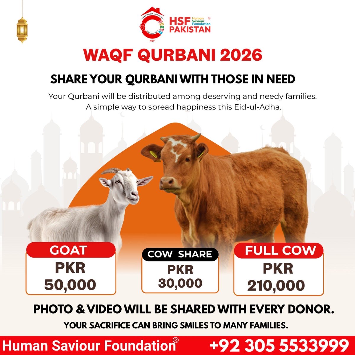 Real_HSF's tweet photo. Waqf Qurbani 2026 | Share Your Qurbani With Needy Families

#WaqfQurbani2026
#Qurbani2026
#EidUlAdha
#Sadqah
#DonationPakistan
HSFPakistan
HumanSaviourFoundation https://t.co/NqT9DxS0PB