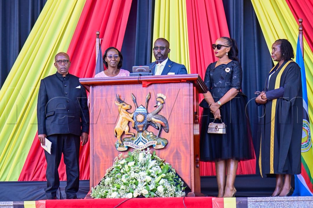 newvisionwire's tweet photo. NRM’s Stephen Shyaka Gashaija has taken the oath as Member of Parliament for Entebbe Municipality, Wakiso District, during the opening day of the 12th Parliament.

📸: @kamiriam
#MPsSwearingIn2026 #VisionUpdates https://t.co/5kw0Kqu3pn
