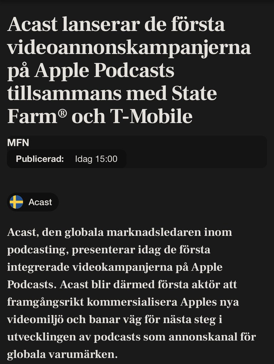 AbcpokerBI's tweet photo. Det smäller bara en gång #Acast
Partnerskap med stora namn på videopoddar $AAPL 🔥🔥🔥 https://t.co/TqipGhlGUB