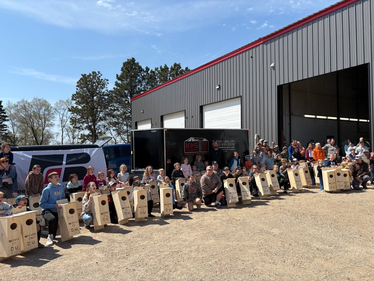 iupat82's tweet photo. Meeker County Ducks Unlimited Green Wing Day was a huge success! There were 80 kids who participated in wood duck box building, and everyone won at least 1 prize. Thank you to everyone who came out and volunteered. https://t.co/YTarnYxs2a
