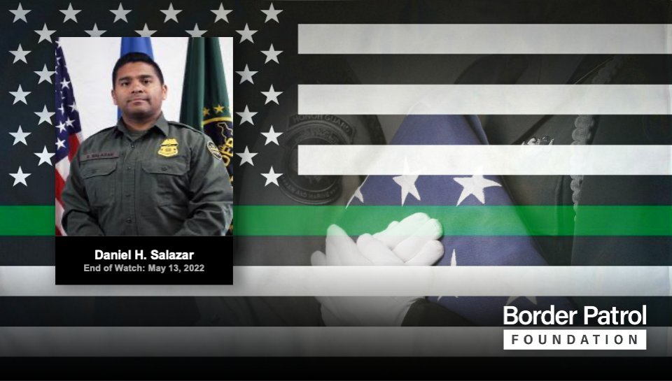 BorderPatrolFND's tweet photo. Today we honor the memory of Border Patrol Agent Daniel H. Salazar End of Watch May 13, 2022 https://t.co/ItV6f0Mxfp
#HonoringtheMemory #BorderPatrolFoundation #BPF #CBP #BorderPatrol #BorderSecurity #BorderPatrol #USBP #HonorFirst #lawenforcement #endofwatch #memorial https://t.co/wunXX9HvpP