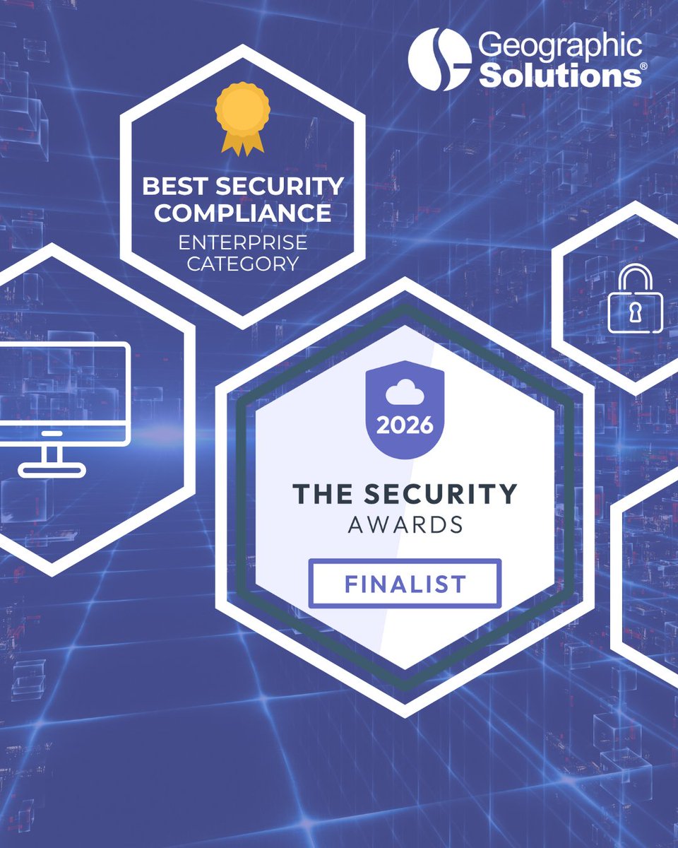 geosolutionsinc's tweet photo. Finalist alert! Just a week after making the shortlist, we’re officially finalists for the 2026 Security Awards in Best Security Compliance in Enterprise! Proud to be recognized globally for our commitment to data security. Stay tuned 6/2! 🏆🔒 #TheSecurityAwards  #CyberSecurity https://t.co/zXnYNuSitj