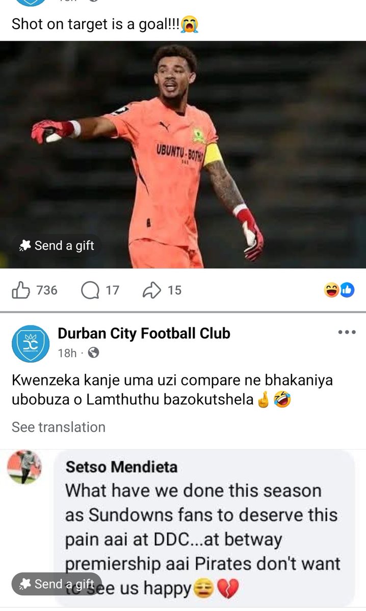 _MustaMind_OG's tweet photo. 🔥🔥🤣🤣 Durban City FC page is ungovernable shem !! I really suspect it's a parody account 😂 🤣 https://t.co/uxMCtFolEW