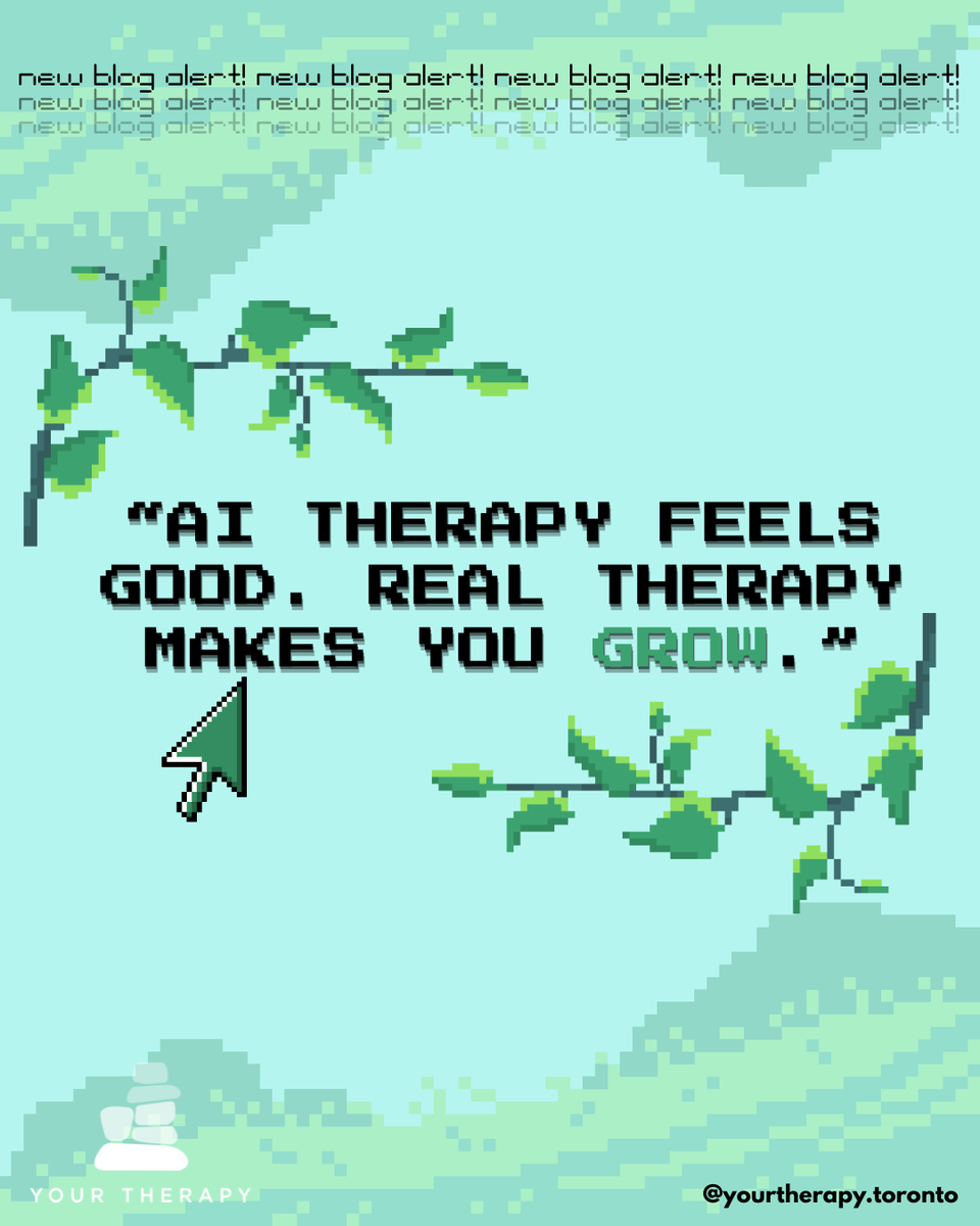 chahauver's tweet photo. AI therapy may feel supportive, but real growth happens through human connection, trust, and reflection. In a recent blog, Anu Chahauver, MSW, RSW, explores what AI cannot replace in therapy.

https://t.co/kqIm2q8NmU https://t.co/tHy95MMudT
