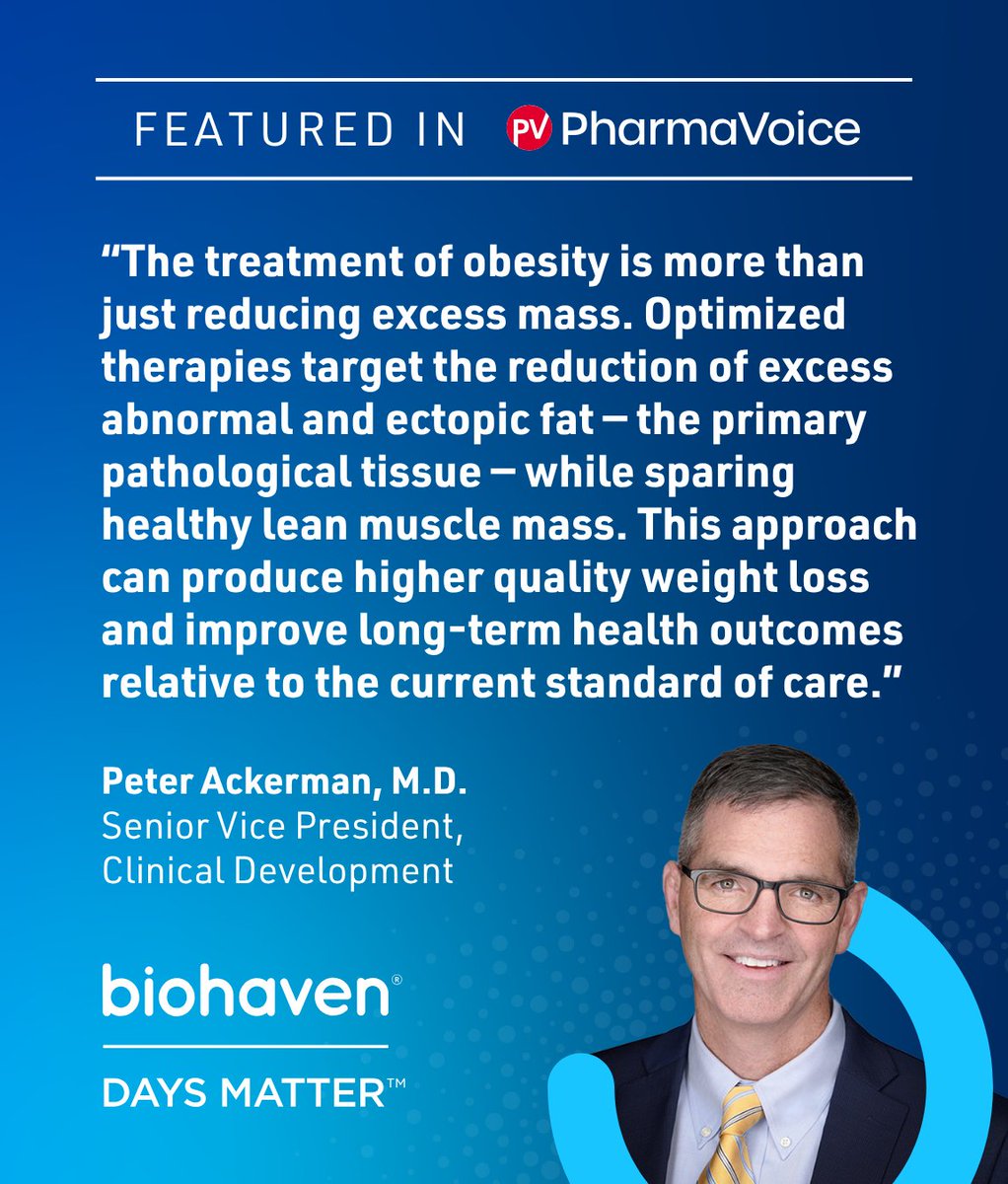 biohaven's tweet photo. Biohaven is featured in the news for our differentiated approach to obesity treatment — one focused not just on weight loss, but on improving body composition by targeting fat reduction while building muscle. Read more about our experimental program: https://t.co/UZI8cNqKgq https://t.co/COdDLlWkVK