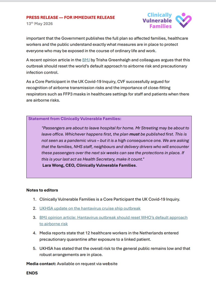 Clinically Vulnerable Families 💙💜💗 tweet media