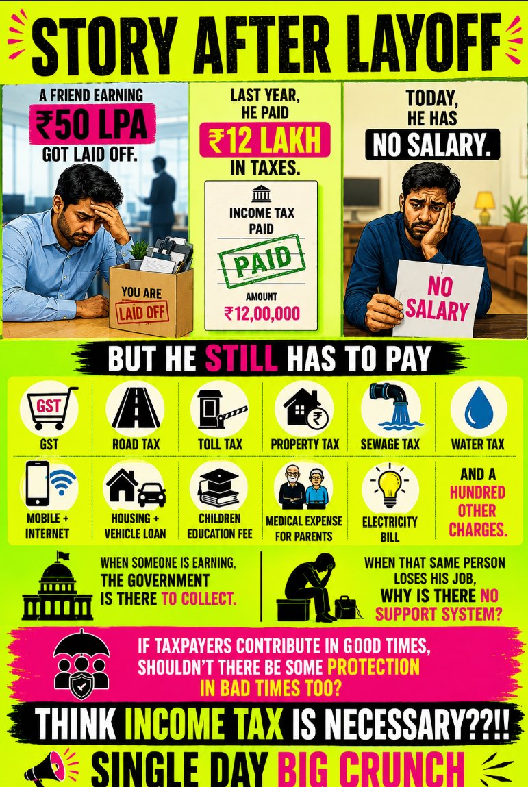 MaheshF2F's tweet photo. Is it worth paying income tax to indian government.....

Moto of Indian Taxation (Partner for your Profit)

- Take when U earn 
- Don't know when U loose

@indtxpyr
#Abolishincometax 
#india 
#Whyincometax 
#imnottaxslave https://t.co/py98AuqAQN