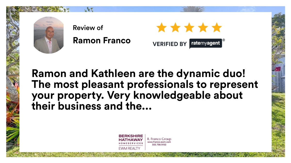 RamonFrancoMIA's tweet photo. We always appreciate the feedback from our clients! We are thankful for our latest RateMyAgent review in Hollywood.
FL 3258295
https://t.co/lE5IpoPxIE

...
#ratemyagent #realestate #BHHS_EWM_Realty https://t.co/YsxFc4bho4