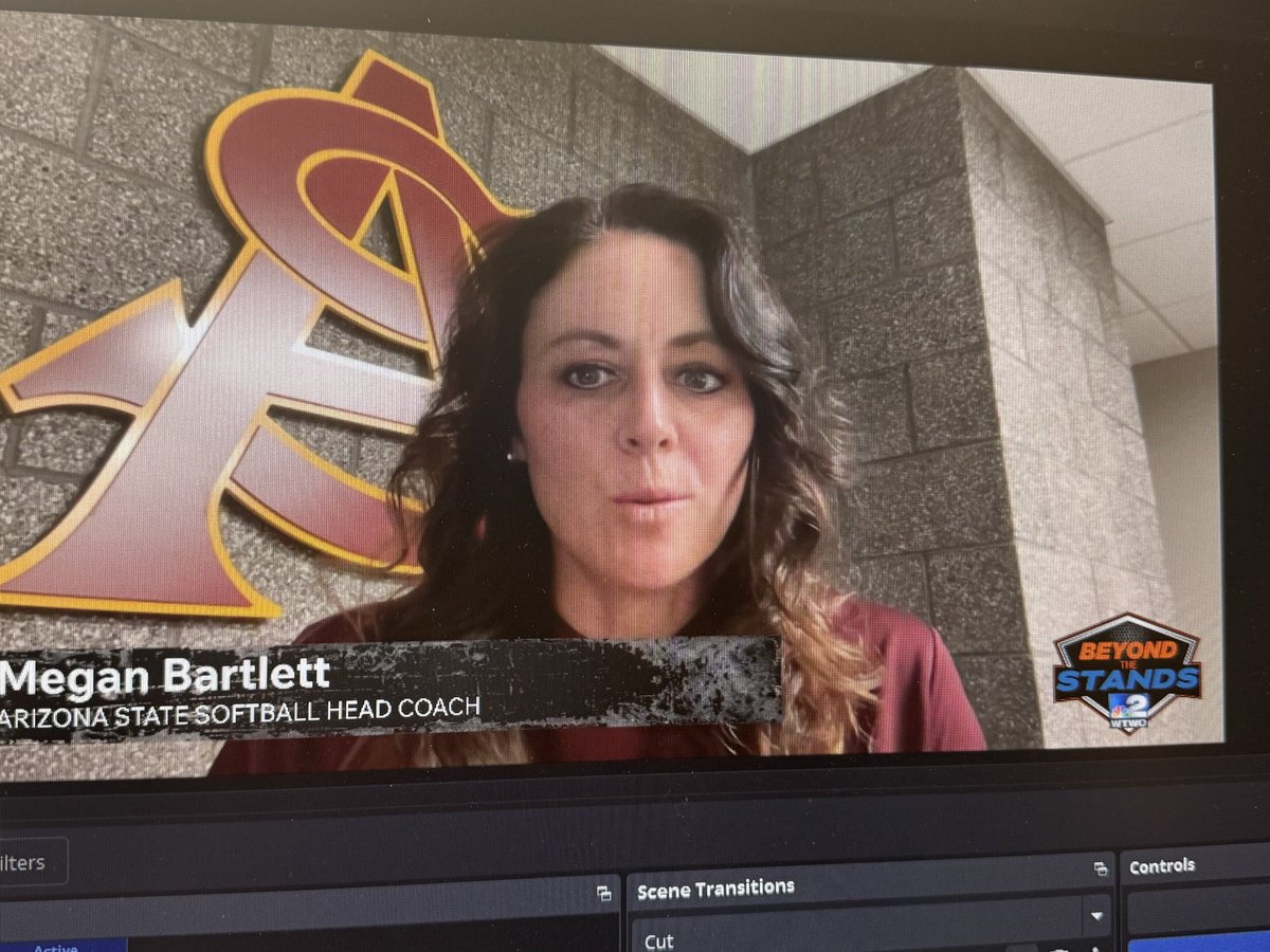 RickSemmler's tweet photo. Appreciate @coachcbartlett joining on my Beyond The Stands podcast. Former TH North Star and current Arizona State softball head coach just guided her Sun Devils to their very first Big 12 Tourney title and are preparing now for NCAA tourney. 
Podcast will be out later today! https://t.co/eSIezzEUdt