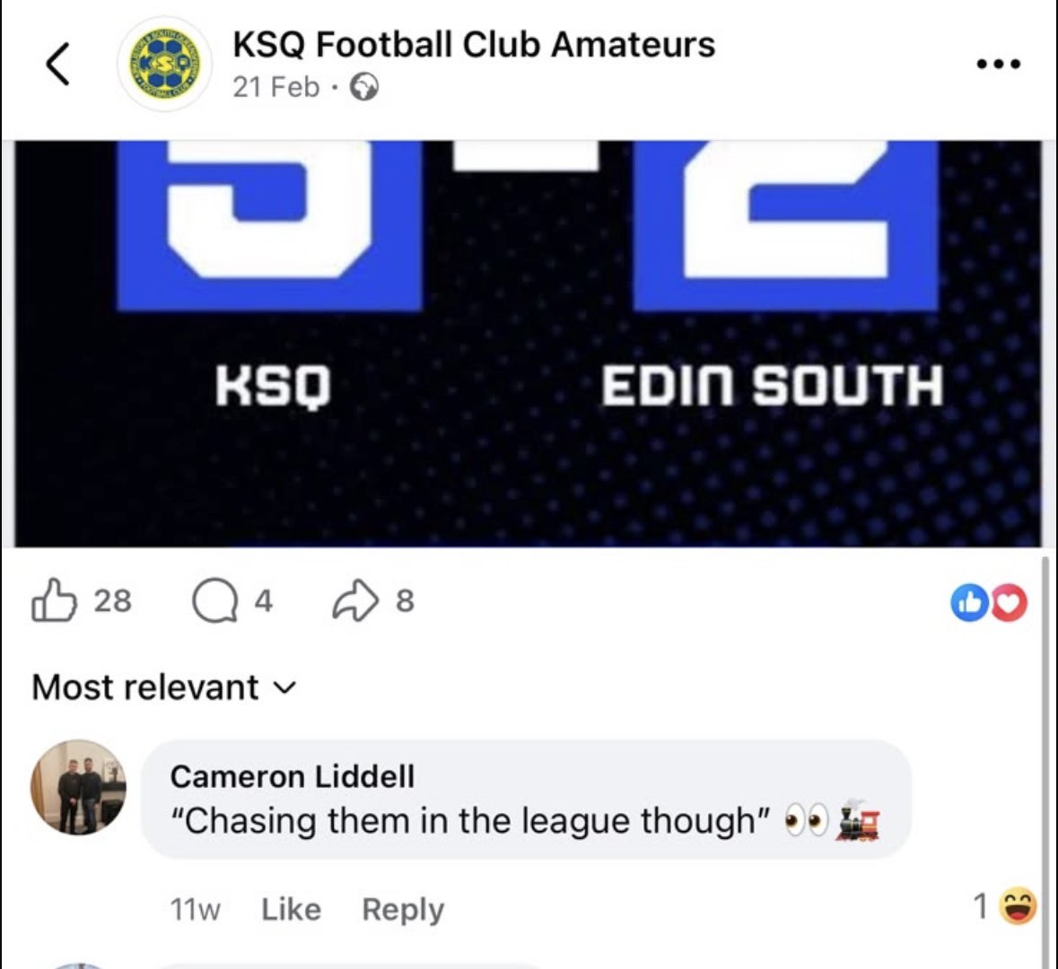 Edinsouth's tweet photo. LEAGUE CHAMPIONS 🏆

Today we are confirmed as League winners after being awarded the points in our last game of the season vs Linlithgow.

Tops off what has been a Brilliant season for the lads and adds to our League Cup success last month.

MAKE MINE A DOUBLE🏆🏆
🚂 CHOO CHOO https://t.co/Je154Vk8jj