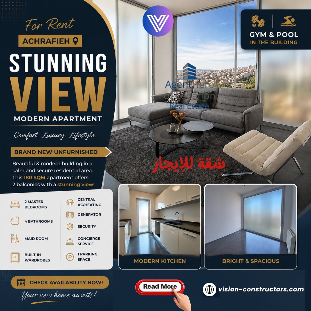 Vision_Blb's tweet photo. Stunning View Apartment | Gym &amp; Pool | Achrafieh 
Modern unfurnished apartment for rent in a calm &amp; secure area in Achrafieh 
https://t.co/rI5y2AgH5z
شقة عصرية للإيجار في الأشرفية بإطلالة رائعة وموقع هادئ وآمن https://t.co/sJYwWHWsBL