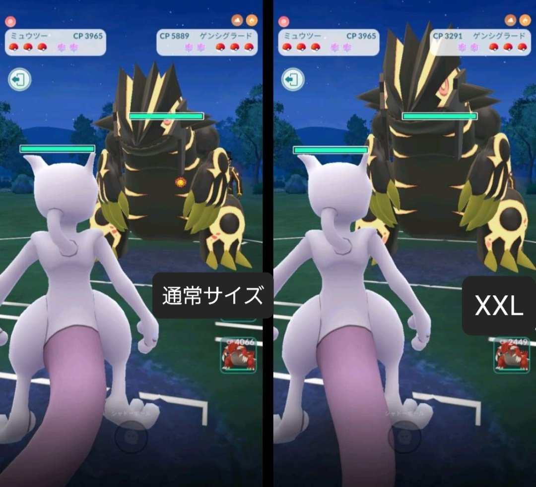 色違いゲンシグラードンの通常サイズとXXLの大きさ比較🤔 XXLでかすぎ