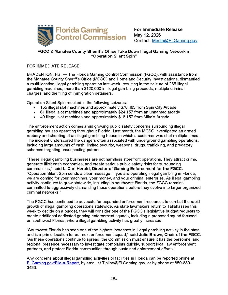 Florida Gaming Control Commission tweet media