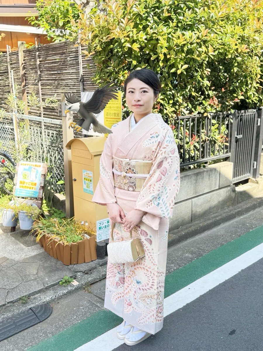 n_iwaca's tweet photo. お着物を着ました、背筋が伸びますね👘 https://t.co/CCYcG1R2mh