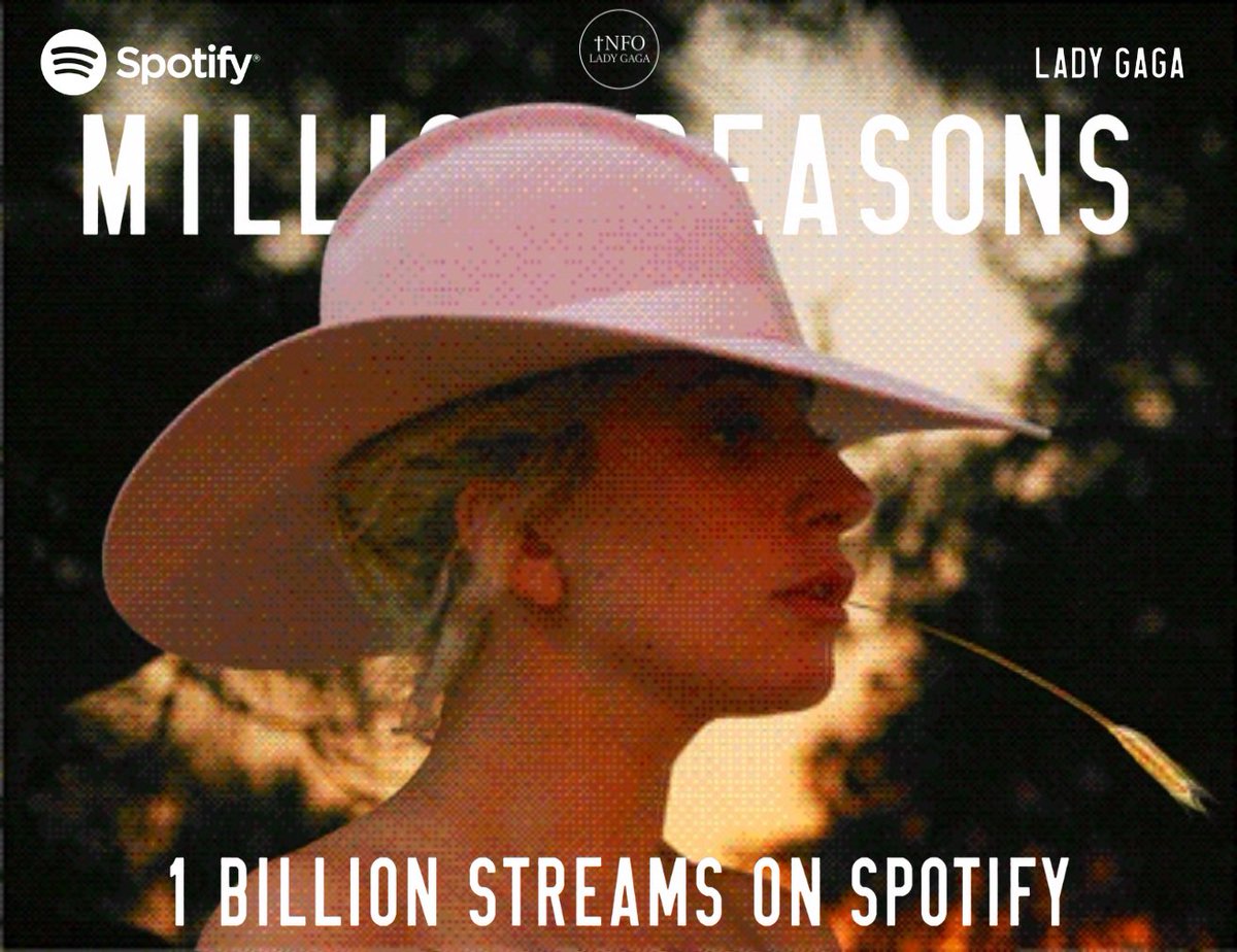 infogagabr's tweet photo. HIT SOLO! A canção “Million Reasons” ultrapassou a marca de 1 BILHÃO de streams no Spotify. 

O primeiro hit de Lady Gaga na era dos streams. 🩷 https://t.co/dyUIsCnVhX