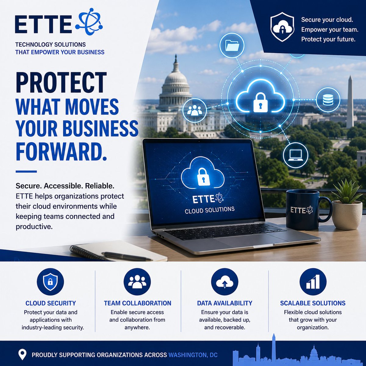ettebiz's tweet photo. Your business depends on secure access to files, systems, and communication. ETTE helps organizations protect cloud environments while keeping teams connected and productive.

#CloudSecurityDC #CloudProtection #CybersecurityDC #ITSupportDC #DMVTech #BusinessTechnology #ETTEbiz https://t.co/L1pXVLS5gO