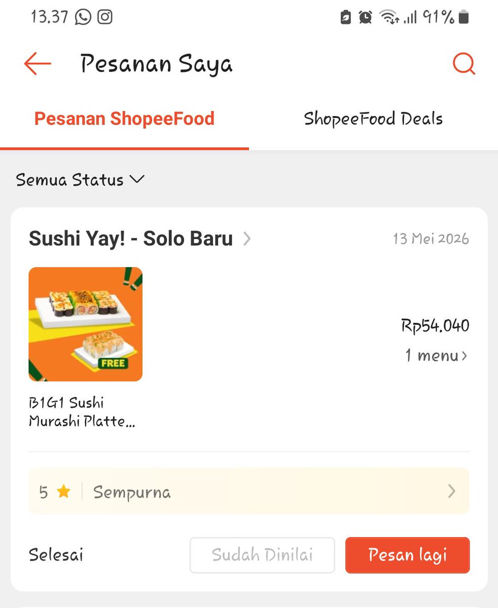 vaniapradiptta's tweet photo. Sushi yay lagi ada promo B1G1, lumayan bgt. Aku tadi dapet di harga 55K ajah. Dimakan berdua udah kenyanggg polll. 
Gercepppp beli deh, coba kalian dpt berapa :
https://t.co/wpKfyIjRvx https://t.co/6LDzpItTYi