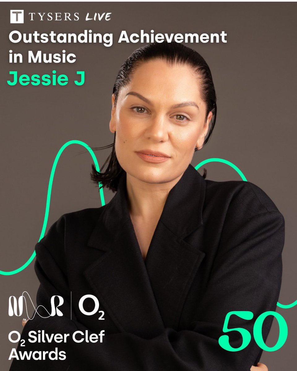 acessojessiej's tweet photo. 🏆 Jessie J será homenageada com o prêmio “Outstanding Achievement in Music” no O2 Silver Clef Awards 2026.

A premiação acontece no dia 9 de julho, no Royal Albert Hall, em Londres. https://t.co/gk1dzAJsNy