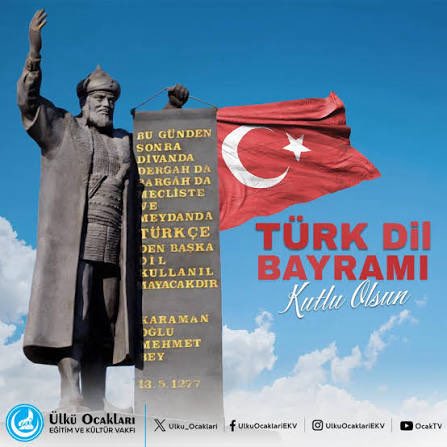 maranki's tweet photo. TÜRK’E, TÜRKÇEYE VE TÜRKIYE DÜŞMANLARINA ŞEHIT KANLARIYLA BIZE VATAN YAPILAN BU ANADOLU TOPRAKLARINDA GEÇIT YOK!!
13 Mayıs 1277 tarihinde, Karamanoğlu Mehmet Bey’in Konya’da yayımladığı ferman ile Türkçe, devlet dili olarak ilan edilmiş; “Şimden gerü divanda, dergâhta, bargâhta, mecliste ve meydanda Türkçeden gayrı dil kullanılmaya�� sözüyle Türk dilinin tarihindeki en önemli dönüm noktalarından biri yaşanmıştır.

13 Mayıs Türk Dil Bayramı’nın 749. Yıl Dönümü Kutlu Olsun.

Genel
Geçmişten günümüze dilimize sahip çıkan büyük devlet adamları, Türkçenin bir devlet ve kültür dili olarak kökleşmesine öncülük etmiştir. Karamanoğlu Mehmet Bey’in 13 Mayıs 1277 tarihinde ilan ettiği fermanında yer alan “Şimden gerü hiç kimesne kapuda ve dîvânda ve mecâlis ve seyrânda Türkî dilinden gayrı dil söylemeyeler.” emri, Türkçenin bir devlet dili olarak yükselişinin sarsılmaz dayanağıdır.

Gazi Mustafa Kemal Atatürk de “Türk dili, Türk milleti için kutsal bir hazinedir.” sözüyle dilin korunmasını bir devlet ödevi olarak işaret etmiştir. Türkçenin bilim ve kültür dili olarak gelişimini sağlamak amacıyla kurumsal adımlar atmış; dilin, millî birliğin asli unsuru olarak güçlenmesinde ebedî bir güvence oluşturmuştur.

Türk Dil Kurumu olarak bu sarsılmaz mirasın onurlu sorumluluğunu omuzlarımızda taşıyor; Türkçenin asırlara sığmayan gücünü yarınların ufkuyla harmanlıyoruz. Kadim dilimiz Türkçe için ilk günkü heyecan ve azmimizle çalışmaya devam ediyoruz.

Karamanoğlu Mehmet Bey’in tarihî hükmü ve Gazi Mustafa Kemal Atatürk’ün vizyonuyla şekillenen bu köklü şuura sahip çıkan herkesin 13 Mayıs Türk Dil Bayramı kutlu olsun.