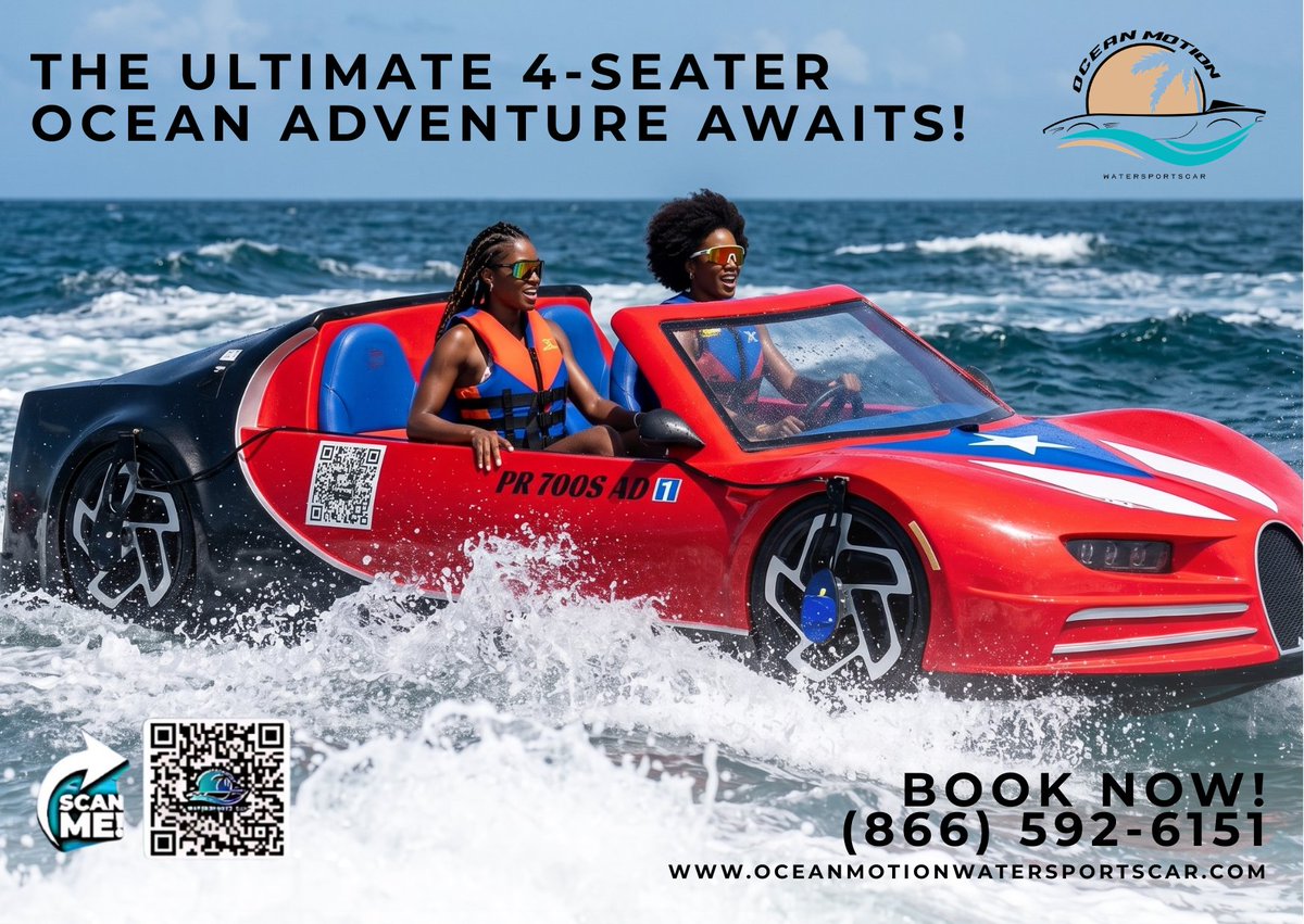 oceanmotionwave's tweet photo. Bring the whole crew and experience the excitement of the Bugatti-inspired 4-seater jet car built for luxury, comfort, and unforgettable fun on the water.

🔗 Book your ride today: https://t.co/fOHiTFSkMb

#OceanMotion #GroupAdventure #FamilyFun #LuxuryLifestyle #SanJuanPR https://t.co/DRB3dmerfW