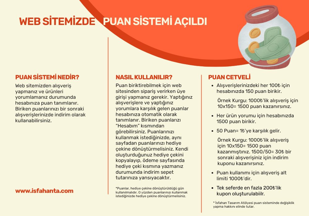 isfahanta's tweet photo. Web sitemizde puan sistemi açıldı. Yaptığınız alışverişleriniz ve bıraktığınız ürün yorumları için hesabınıza tanımlanan puanları, bir sonraki alışverişinizde indirim kuponu olarak kullanabilirsiniz. Detaylar için 🔻

https://t.co/BbKWZg79fa https://t.co/Kh0PZZ3GHF