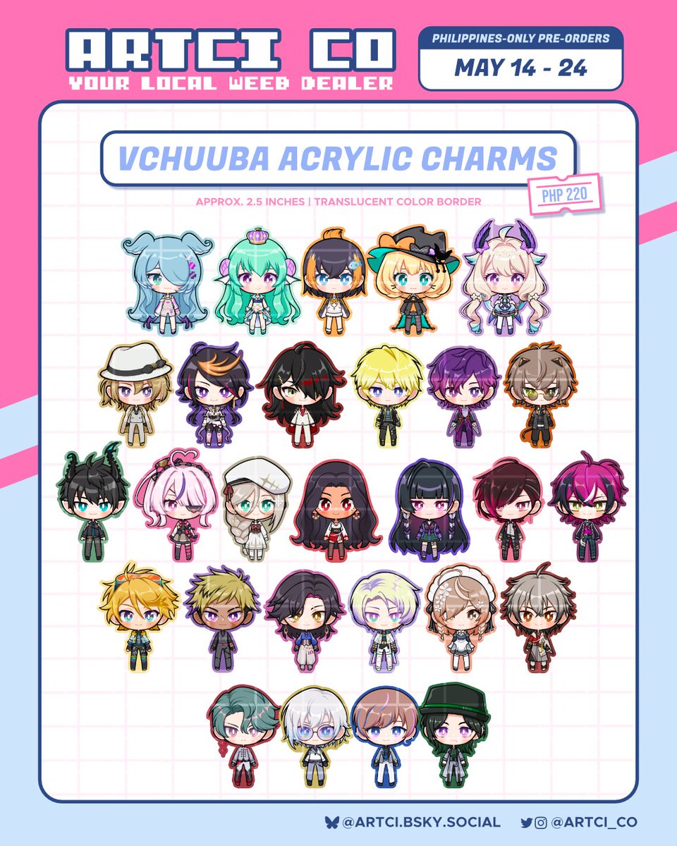 Artci_Co's tweet photo. [RT❤️] Re-opening local🇵🇭 pre-orders for my Vchuuba acrylic charms and stickers!!! YIPPIE! Pre-orders open until May 24 only!
https://t.co/Xd7EeEx2ll https://t.co/AXa7PmZhlV