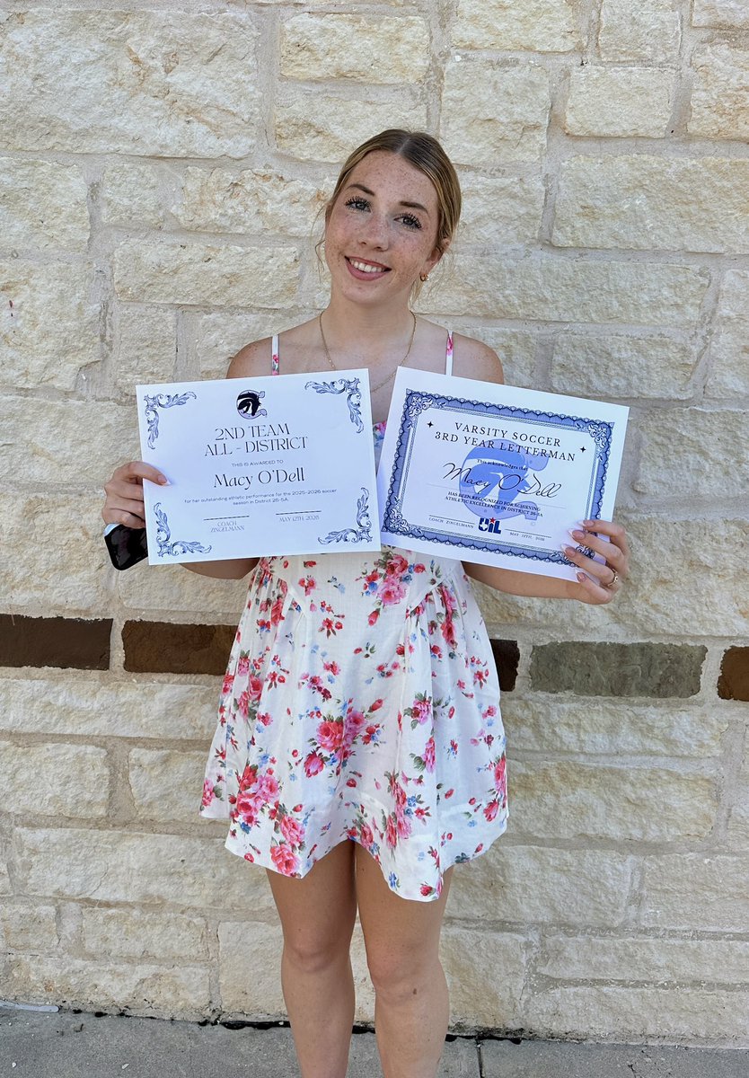 macysoccer13's tweet photo. Last night at the @ChampionSoccer team banquet we celebrated our seniors one last time!  I was honored to receive my 2nd Team All-District and 3rd Year Varsity Certificates along with being voted “Most Consistent Player” by my teammates. ⚽️💙 Now we focus on getting ready for next season!  My final year as a Champion Charger. #WAC 

@tascosoccer @6a_28 @ImYouthSoccer @CoachZingelmann @GAcademyLeague @sacitysc @OLLUSaints @leebobwilliams @jsanch_14 @TopDrawerSoccer @TheSoccerWire @50_50Pod @PrepSoccerTX @PrepSoccer @NationalScoutin @YAthletesF @D1ProScouts @MrBowtie1982 @PRYDE_210