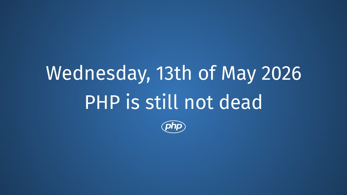 PhpDead's tweet photo. PHP still not dead #php #PHPInnovation #EndOfPHP #PHPProgramming #PHPProjects #PHPUpdates #PHPCommunity #PHPRevamped #PHPRejuvenation #PHPScripts https://t.co/ZBp1tAPl3h
