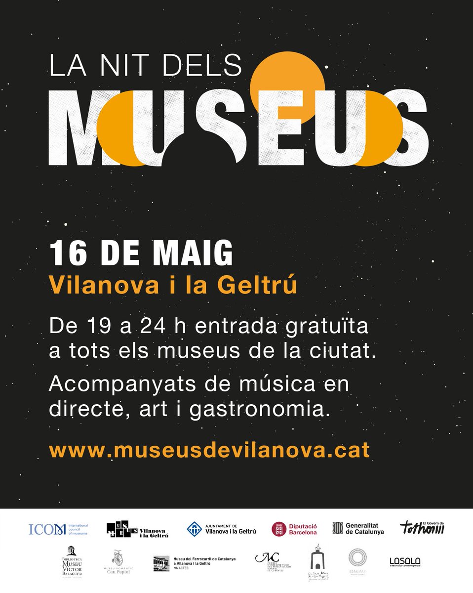 museucanpapiol's tweet photo. Aquest cap de setmana us esperem amb Can Papiol en una nova jornada del Dia Internacional dels Museus i de la Nit dels Museus! 🥳🏛️ Música, art, gastronomia i molt més. Ens acompanyeu?

Tota la programació als museus de Vilanova i la Geltrú a https://t.co/R4Wr06mV2Q.  

#DIM2026 https://t.co/7cqnSvygq1