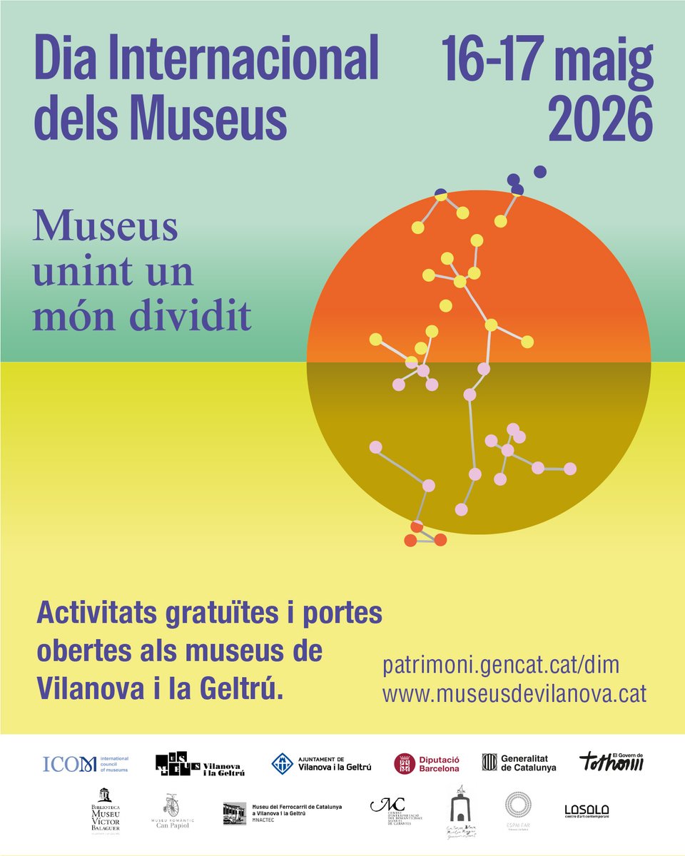 museucanpapiol's tweet photo. Aquest cap de setmana us esperem amb Can Papiol en una nova jornada del Dia Internacional dels Museus i de la Nit dels Museus! 🥳🏛️ Música, art, gastronomia i molt més. Ens acompanyeu?

Tota la programació als museus de Vilanova i la Geltrú a https://t.co/R4Wr06mV2Q.  

#DIM2026 https://t.co/7cqnSvygq1