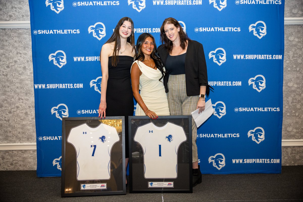 SHUVolley's tweet photo. Thank you Asli and Mason for four memorable years!!  Once a Pirate, always a Pirate!!

#HALLin 🏐🏴‍☠️🔵⚪ https://t.co/4hIouHUGIQ