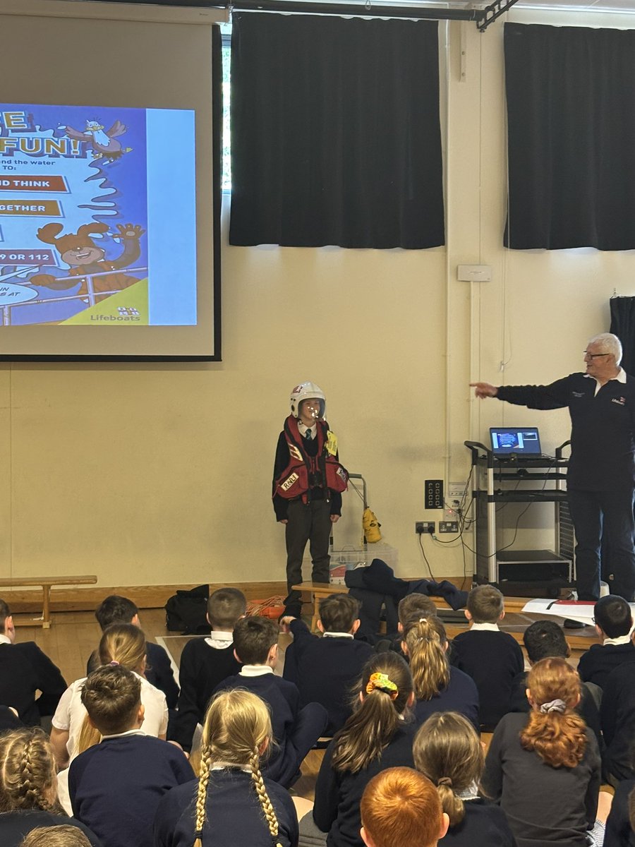 StItasPS's tweet photo. We had a wonderful visit from the @RNLI this week to remind all classes how to stay safe in the water while at beaches or on holidays 🌊 https://t.co/Wo6ZVJUVZU